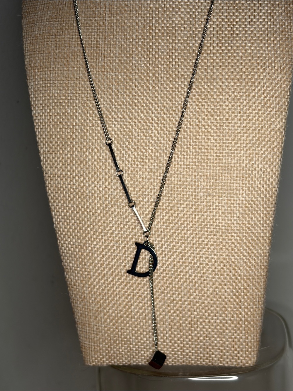 Silvertone Initial D Lariat Necklace - Women's Jewelry Stainless